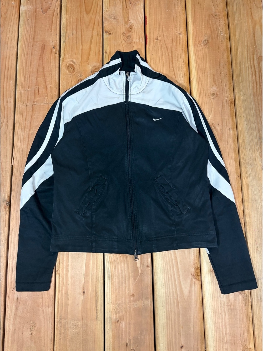 2000’s Nike Black and White Track Jacket with Full Zip
